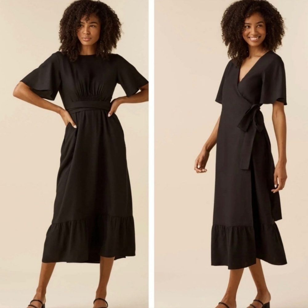 Flutter Sleeve Wrap Dress